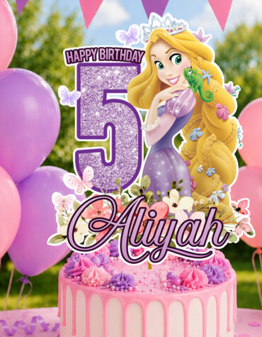 Editable Rapunzel Cake Topper