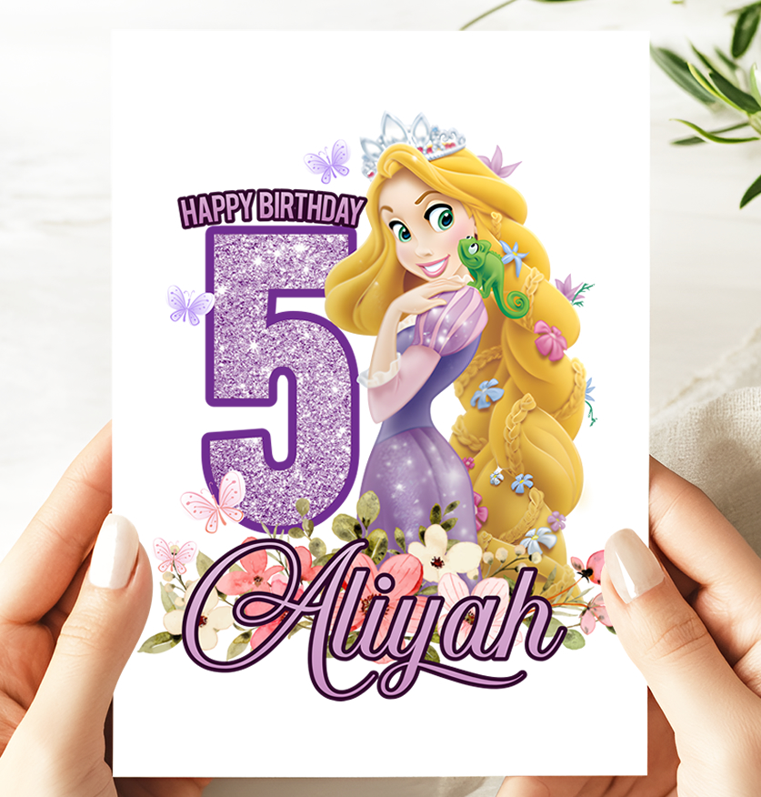 Editable Rapunzel Cake Topper