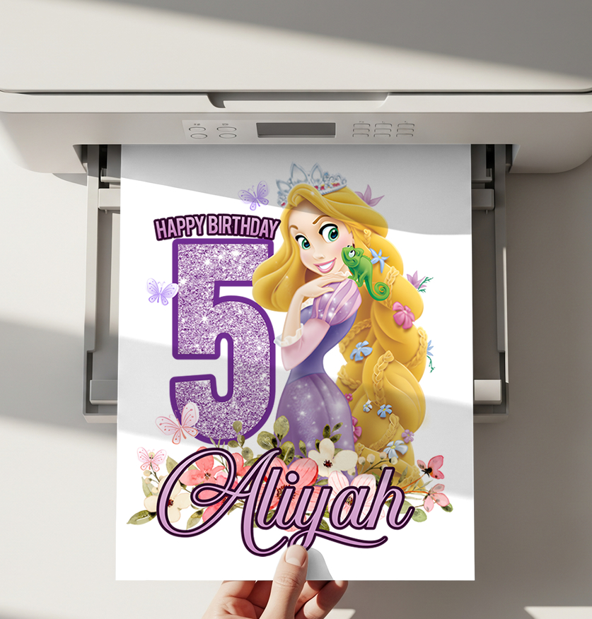 Editable Rapunzel Cake Topper