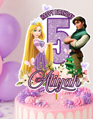 Editable Rapunzel Cake Topper