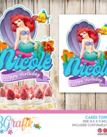 Little Mermaid Cake Topper printable