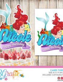 Little Mermaid Cake Topper digital