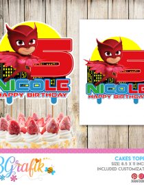 Pj Mask Cake Topper template