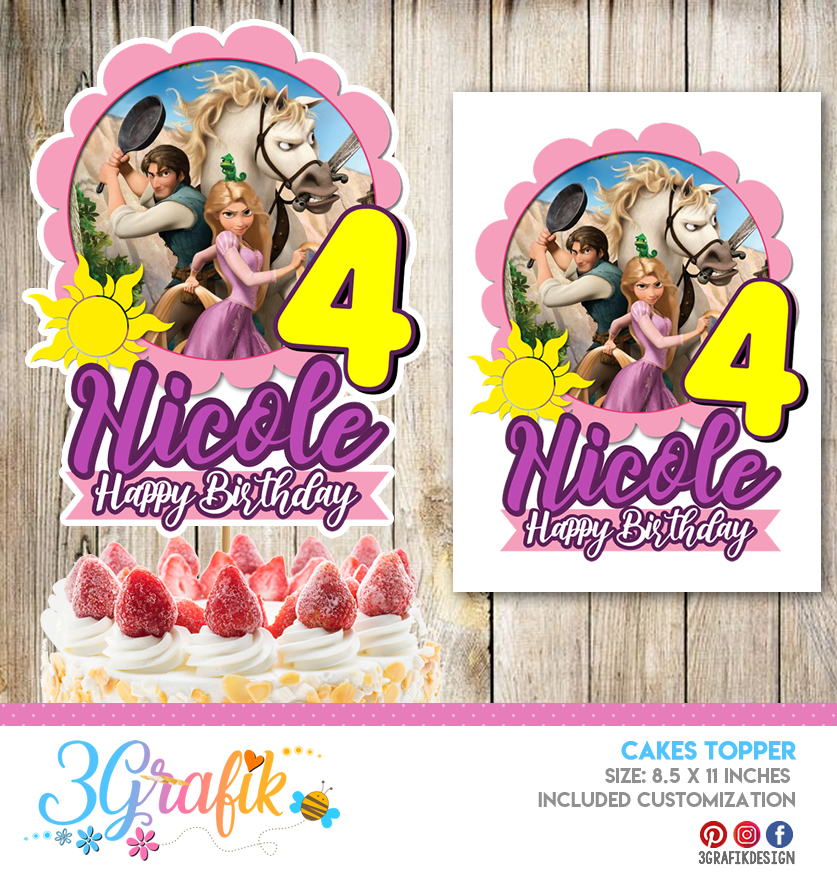 Rapunzel Cake Topper Digital Rapunzel Birthday Cake Topper Rapunzel Cake Topper Digital Rapunzel Birthday Cake Topper