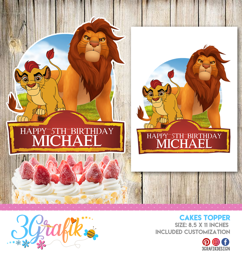 The Lion Guard Cake Topper Banderin The Lion Guard