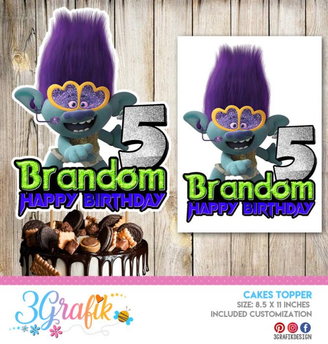 Troll Cake Topper Digital