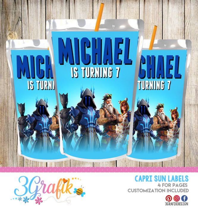 Fortnite Capri Sun Labels digital