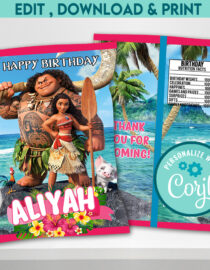 Moana Themed Chip Bag | Personalized Favor Wrapper for Ocean Adventure Birthday Party