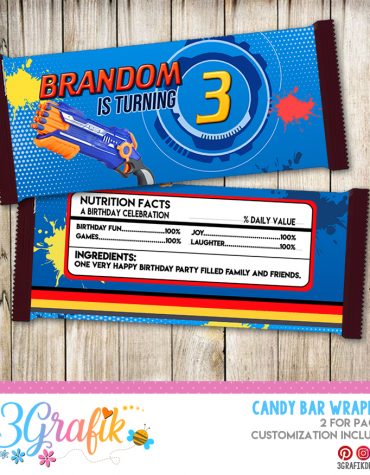 Nerf Candy Bar Wrapper label