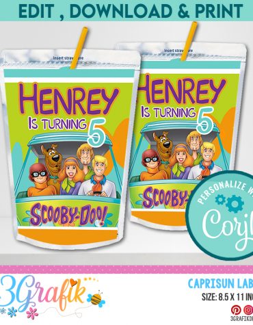 Scooby Doo Caprisun Label