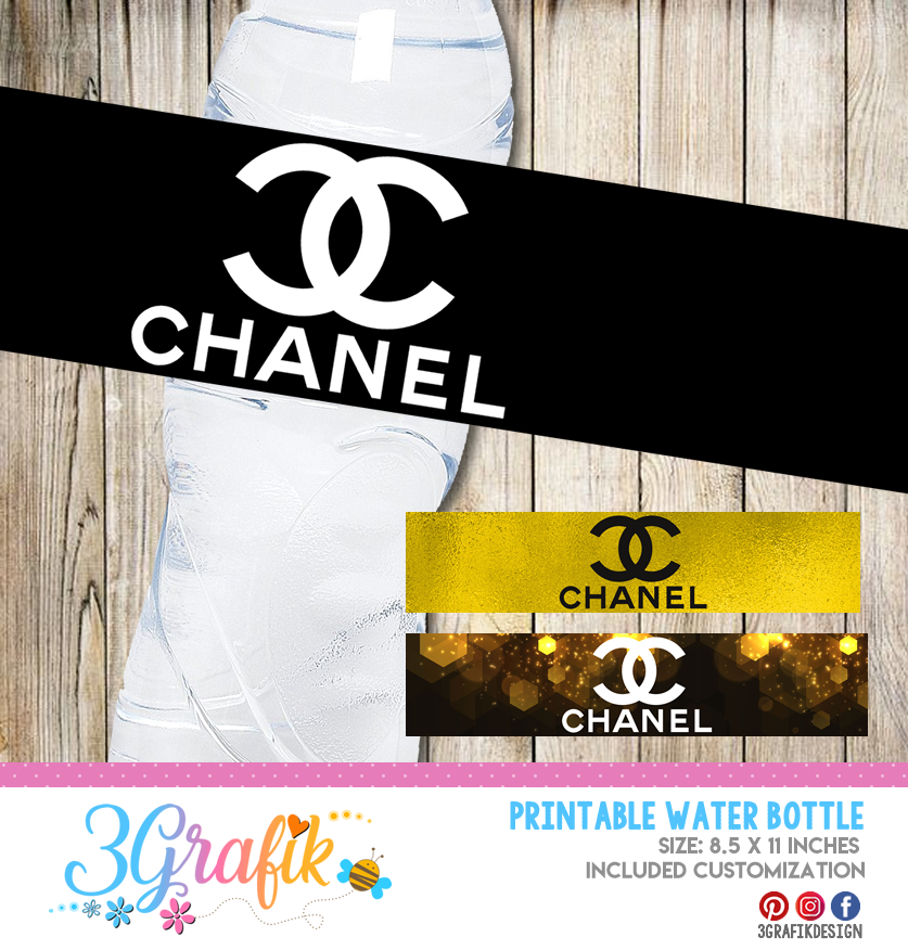 clear glass Chanel water bottle •size: About 8 tall •features: clear glass Chanel  water bottle with …