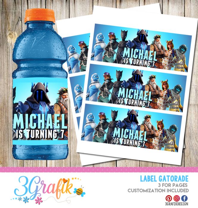 Fortnite Gatorade Label Digital