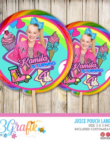 Jojo Siwa lollipop label