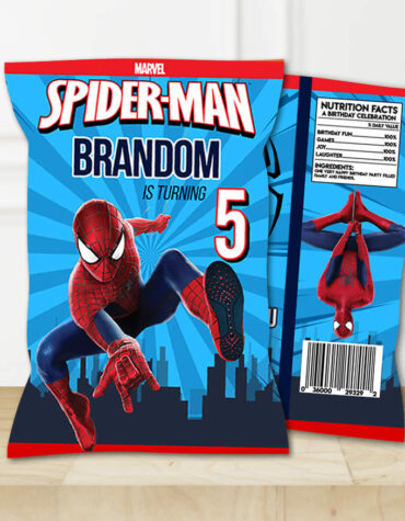 Editable Spider-Man Chip Bag Template