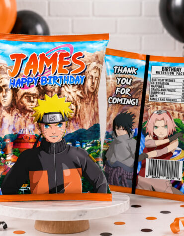Naruto Chip Bag Template – Customizable in Corjl, Instant Download