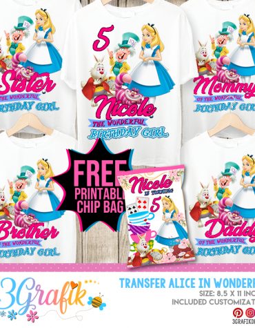 Alice in Wonderland Iron Transfer t-Shirt
