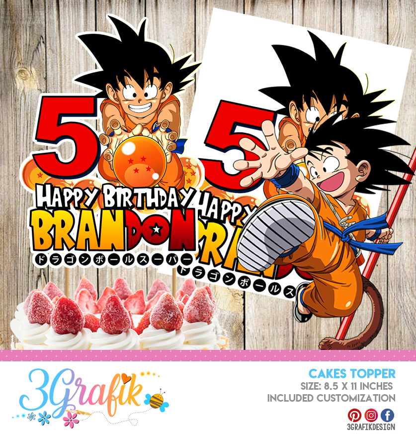 Dragon Ball Z Cake Topper Printable Dragon Ball Z Birthday Topper