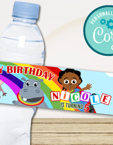 Editable Akili Water Bottle Labels – Printable Party Decor for DIY Educational Birthdays