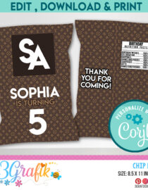 Editable Louis Vuitton-Inspired Chip Bag