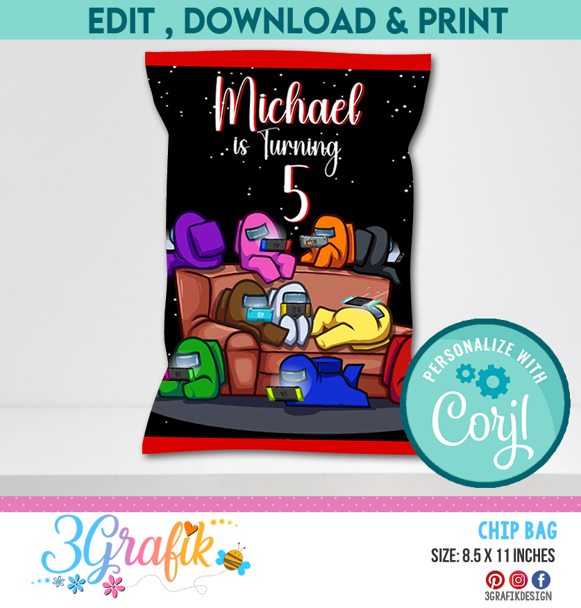 Editable Among Us Chip Bag