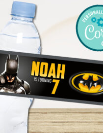Editable Batman Water Bottle Labels