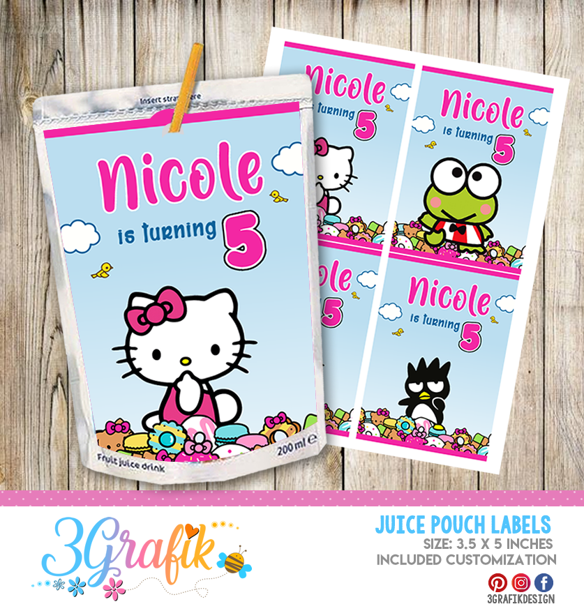 ▷ Hello Kitty Water bottle Label | Hello Kitty Birthday ...