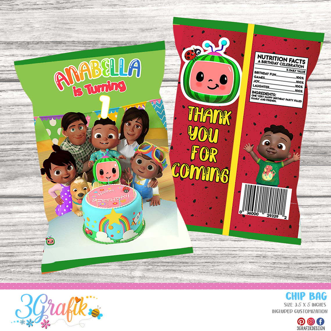 Cocomelon Chip Bag Cocomelon Celebration Cocomelon Chip Bag