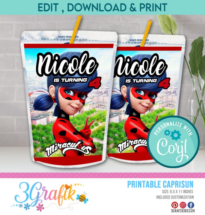 Miraculous caprisun Juice Label