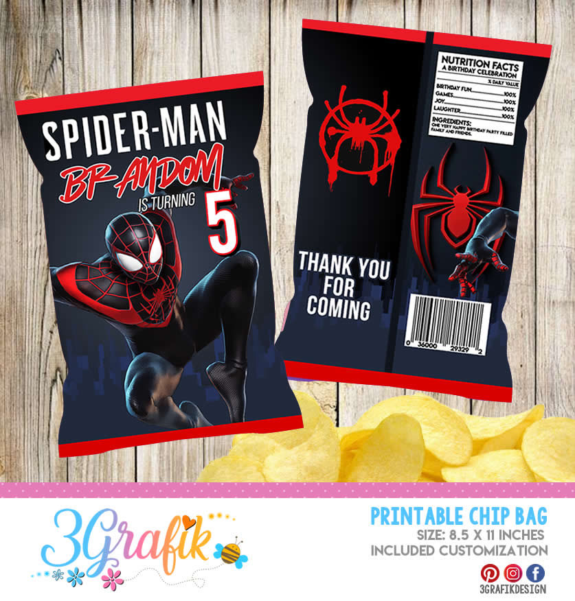 ▷ Spiderman Miles Morales Chip Bag