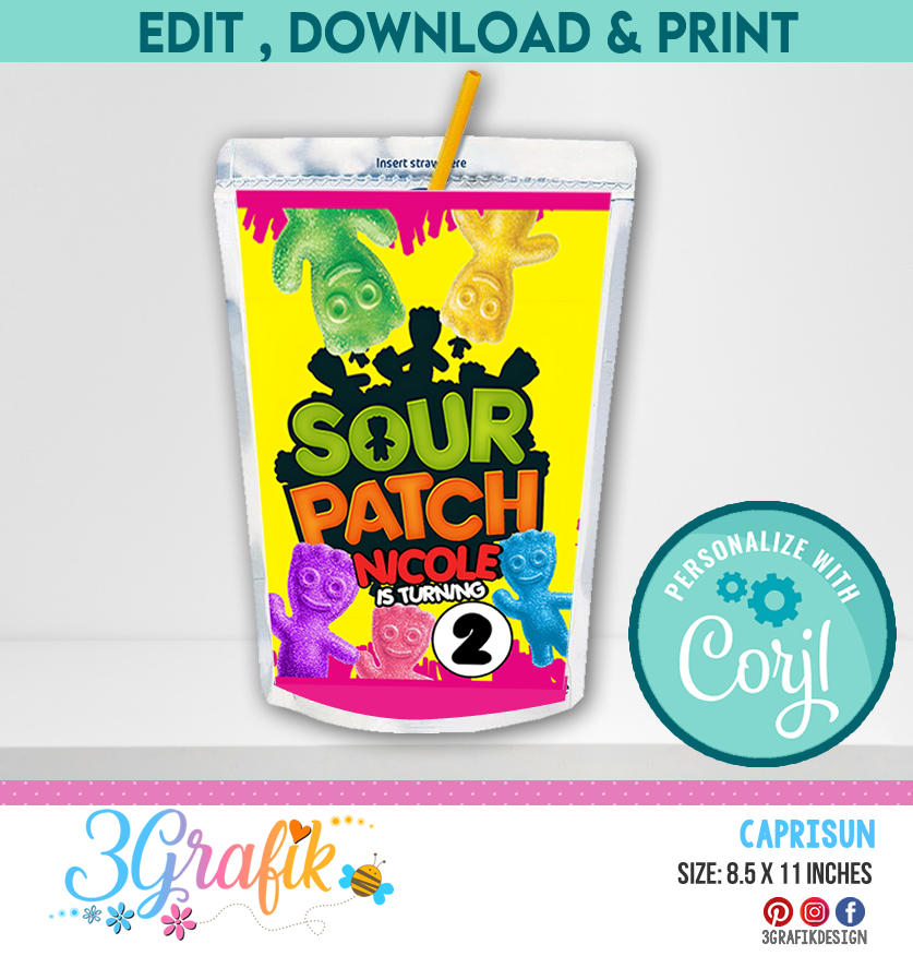 Sour Patch Caprisun Juice Label