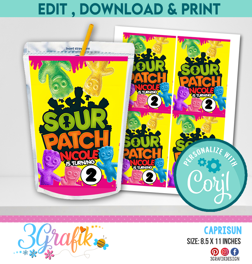 Sour Patch Caprisun Juice Label