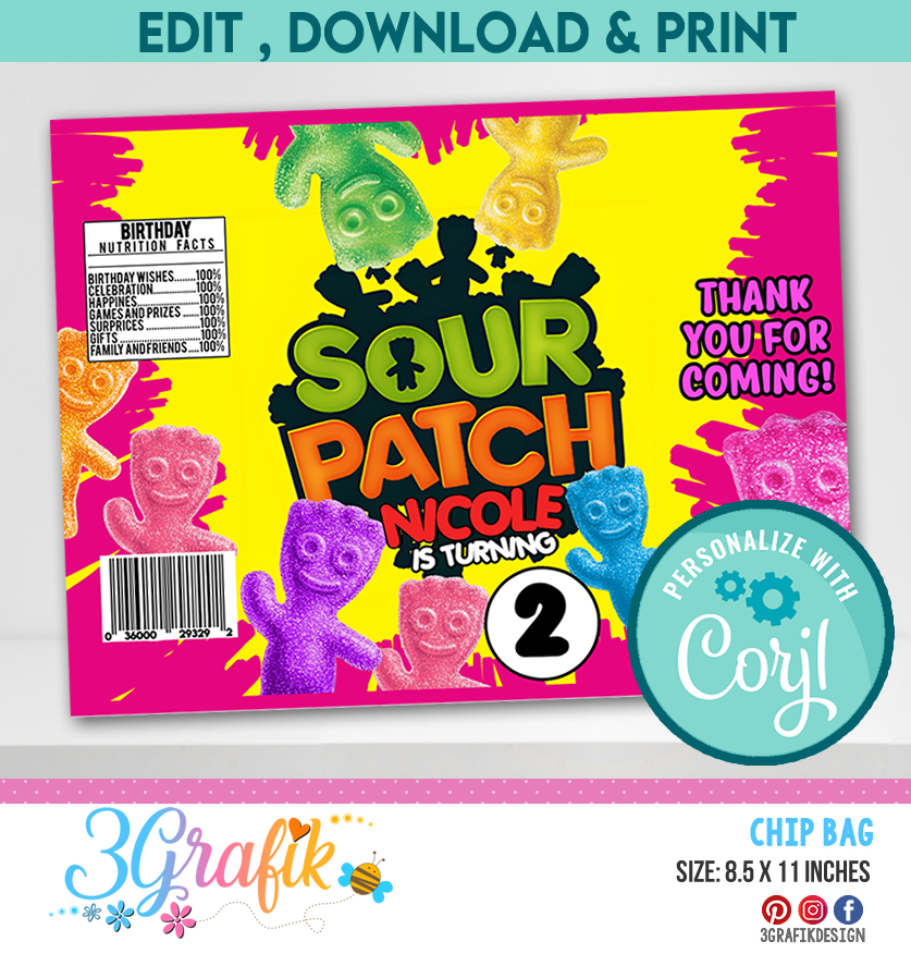 Sour Patch Chip Bag Digital