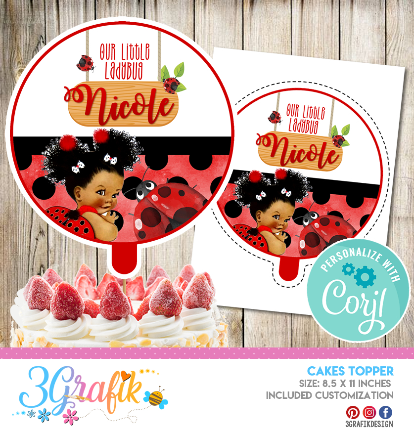 ▷ Miraculous ladybug cake topper printable