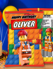 Lego Chip Bag Printable Template | Editable Birthday Party Favor | Instant Download