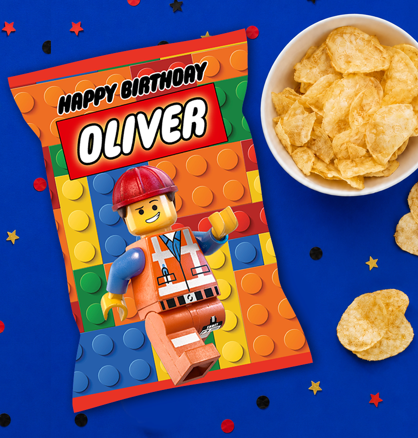 Lego Chip Bag Printable Template | Editable Birthday Party Favor | Instant Download
