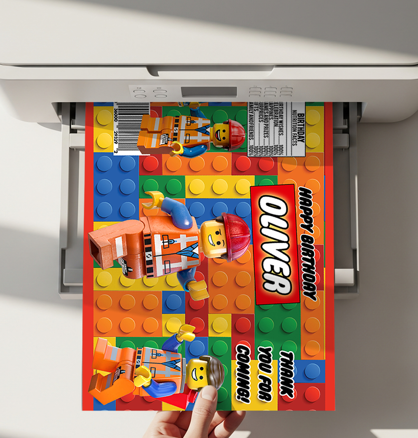 Lego Chip Bag Printable Template | Editable Birthday Party Favor | Instant Download