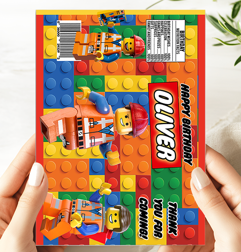 Lego Chip Bag Printable Template | Editable Birthday Party Favor | Instant Download