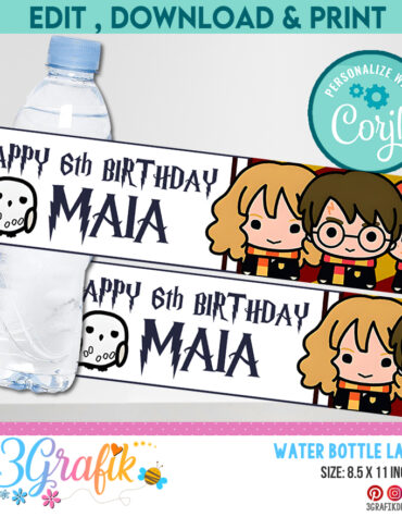 Harry Potter Water Bottle Labels