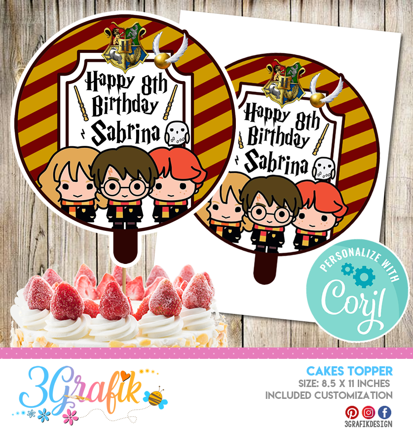 ▷ Harry Potter Cake Topper printable