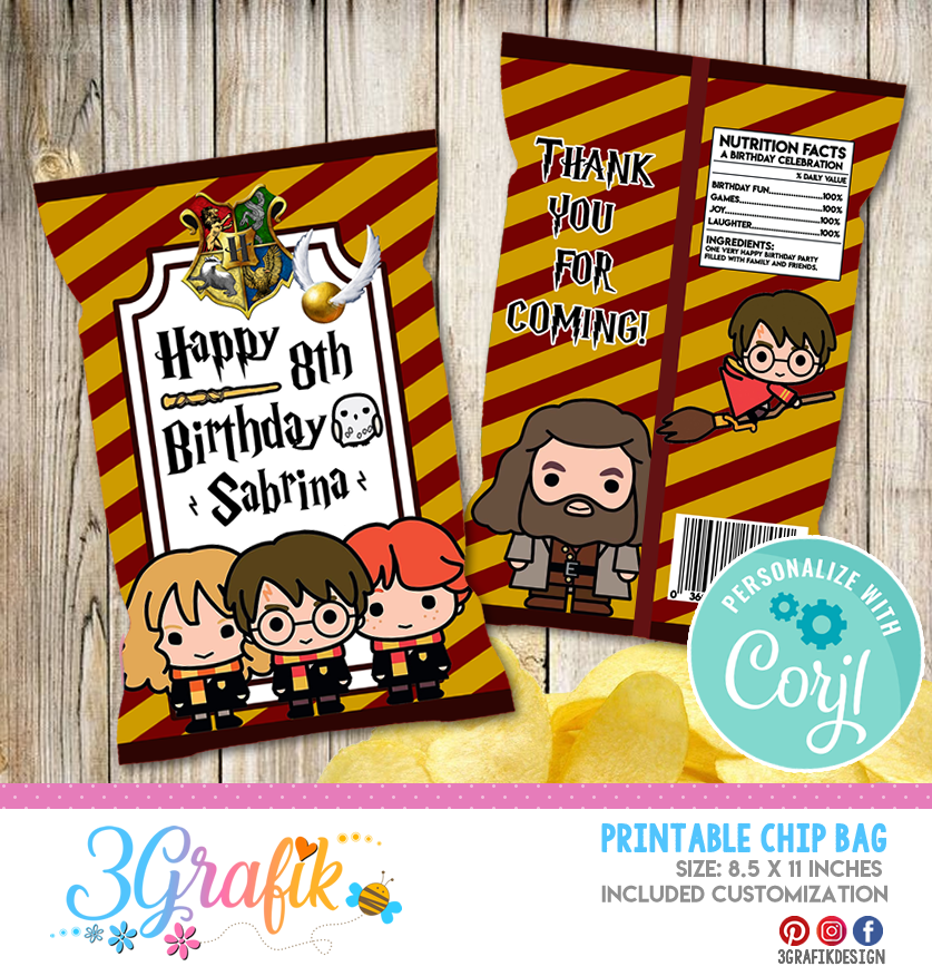 Harry Potter Water Bottle Labels