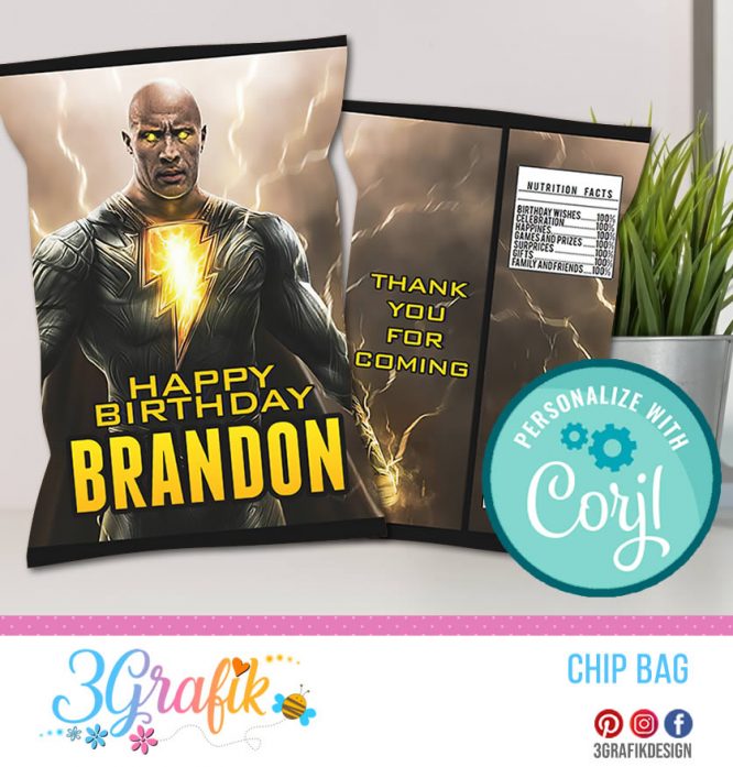 Black Adam Chip Bag