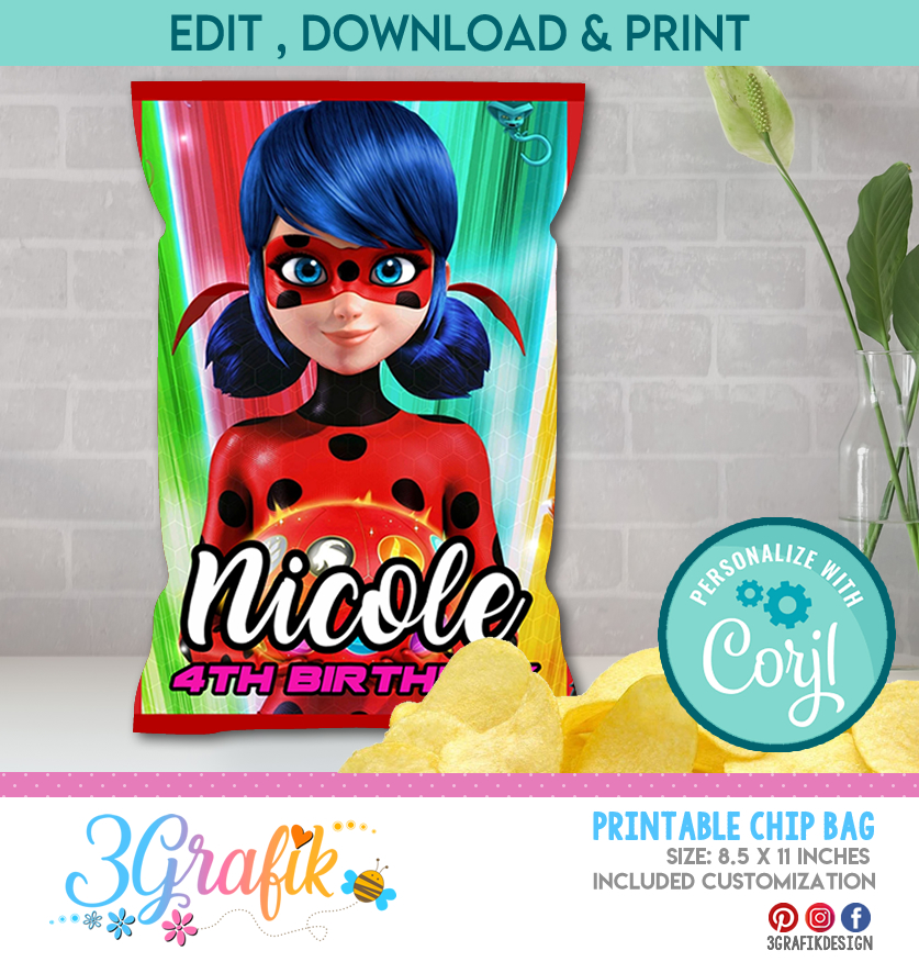 ▷ Miraculous ladybug cake topper printable