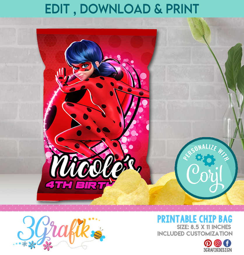 ▷ Miraculous ladybug cake topper printable