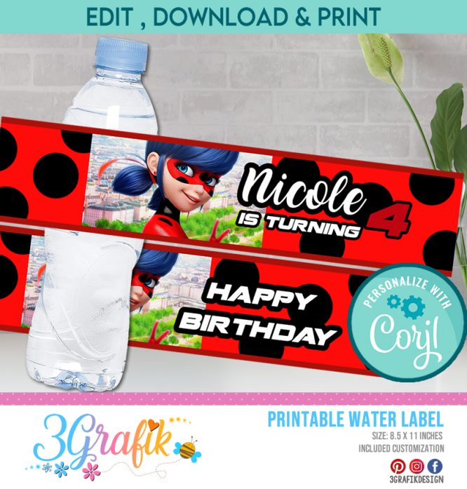 miraculous water Labels