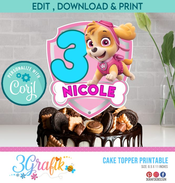 Paw Patrol Printable Cake Topper