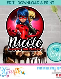 Miraculous ladybug cake topper printable