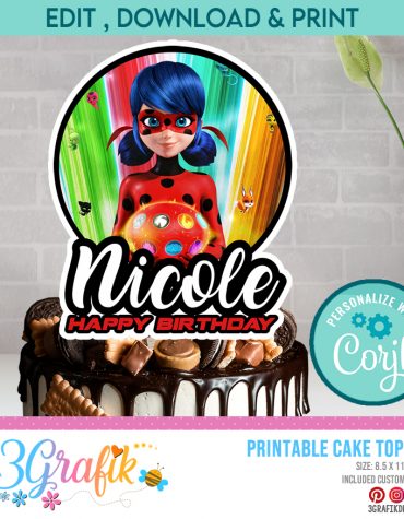 Miraculous cake topper printable