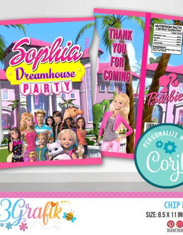 Editable Barbie Chip Bag