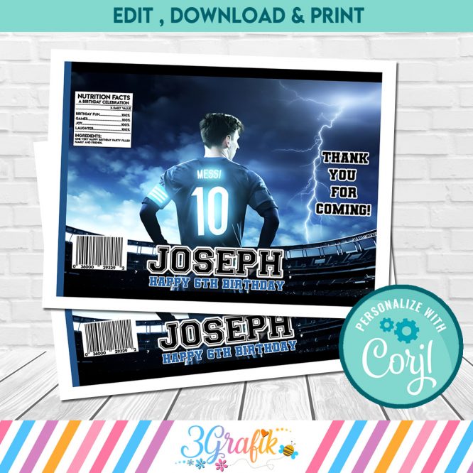 Messi Chip Bags Editable