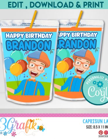 Blippi Capri sun Juice label Digital